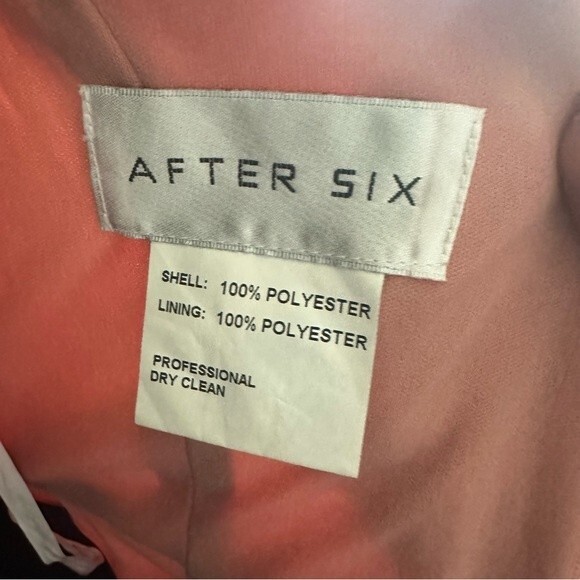 AFTER SIX RUFFLED BACK CHIFFON DRESS WITH JEWELED SASH IN DESERT ROSE Size 2R - Picture 9 of 10